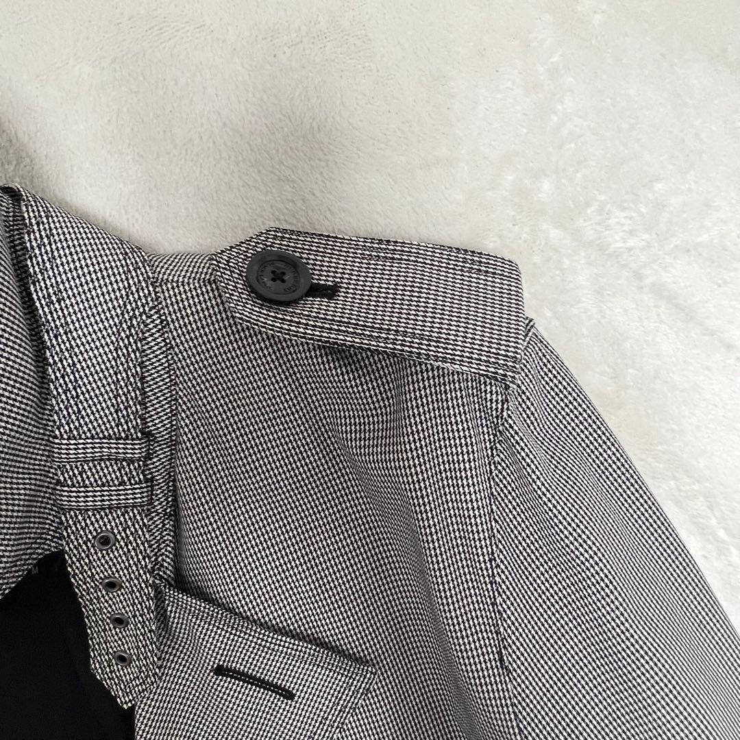 【美品✨】バーバリーブラックレーベル　トレンチコート　ロング　千鳥格子M