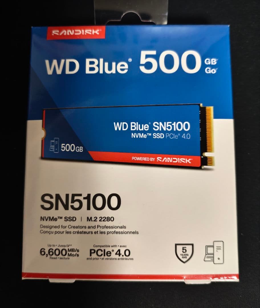 内蔵型SSD WD Blue SN5100 500GB NVMe SSD