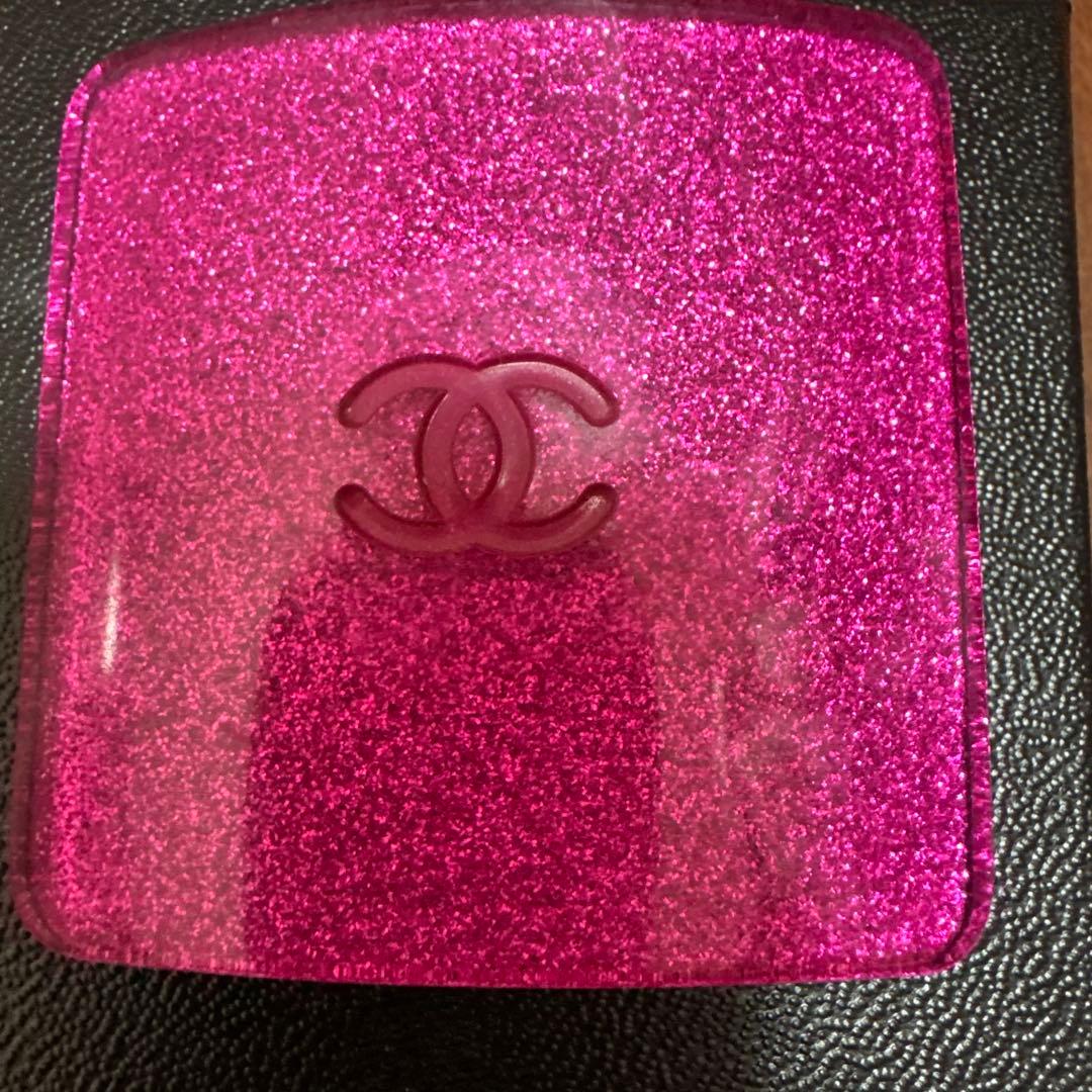 CHANEL バレッタ　ピンク　ラメ　スクエア　ココマーク