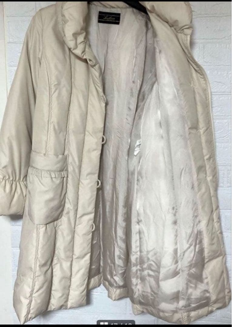 美品　Leilian レリアン　ダウンコート　ロング　ショールカラー　女優襟