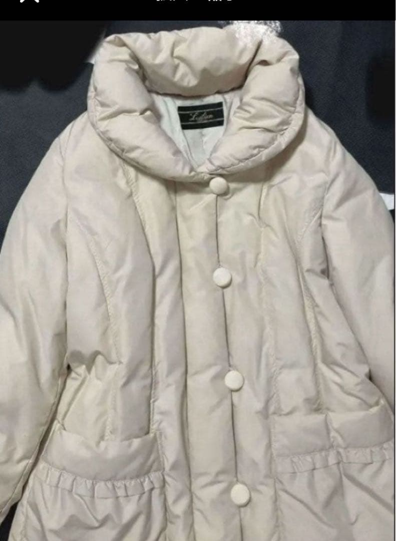 美品　Leilian レリアン　ダウンコート　ロング　ショールカラー　女優襟