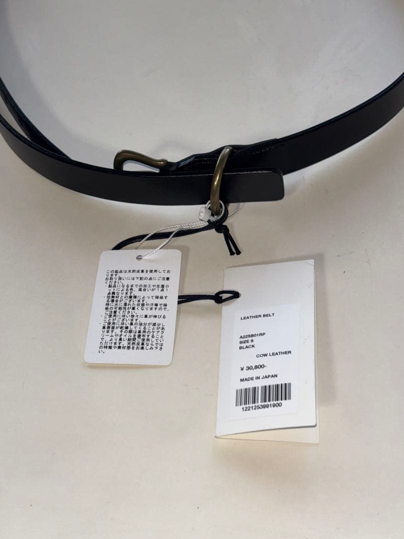 AURALEE オーラリー LEATHER BELT BLACK size S