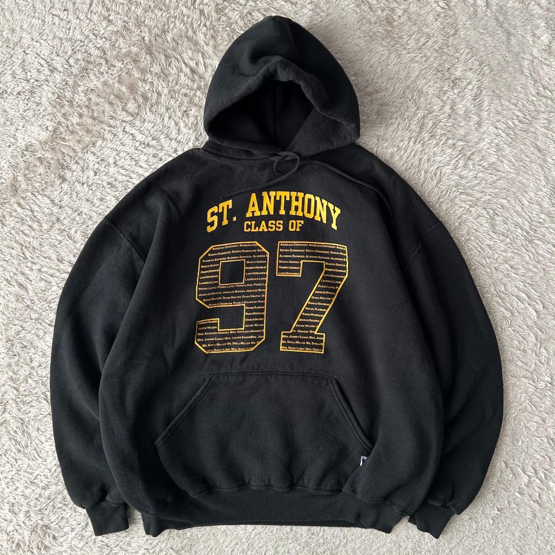 ラッセルアスレチック 90s hoodie XL 97 black USA製