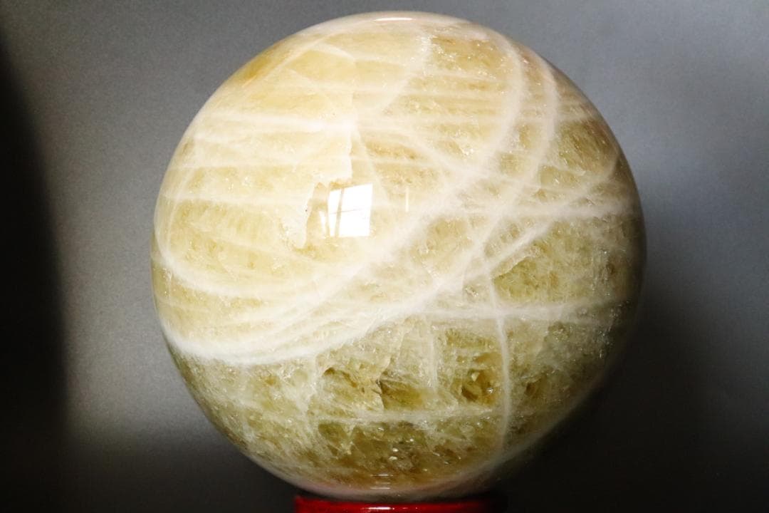 【本物保証】虹入り シトリン 水晶 丸玉 スフィア 9.1kg パワーストーン