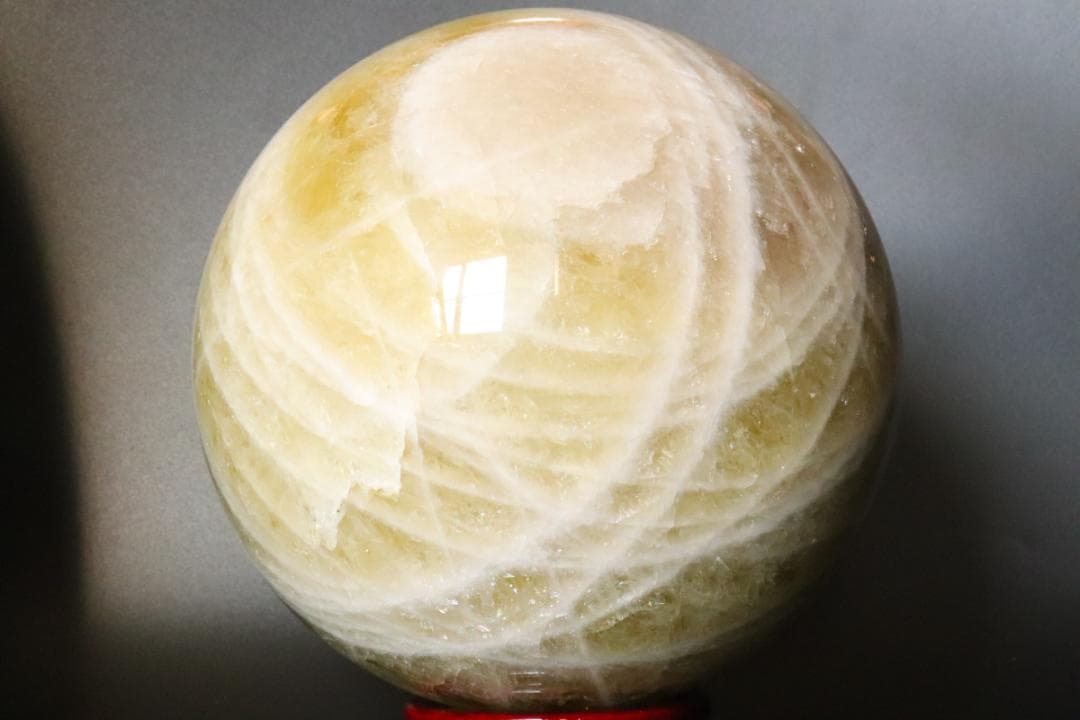 【本物保証】虹入り シトリン 水晶 丸玉 スフィア 9.1kg パワーストーン