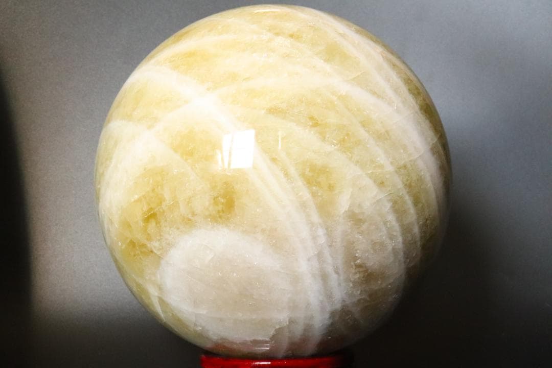 【本物保証】虹入り シトリン 水晶 丸玉 スフィア 9.1kg パワーストーン