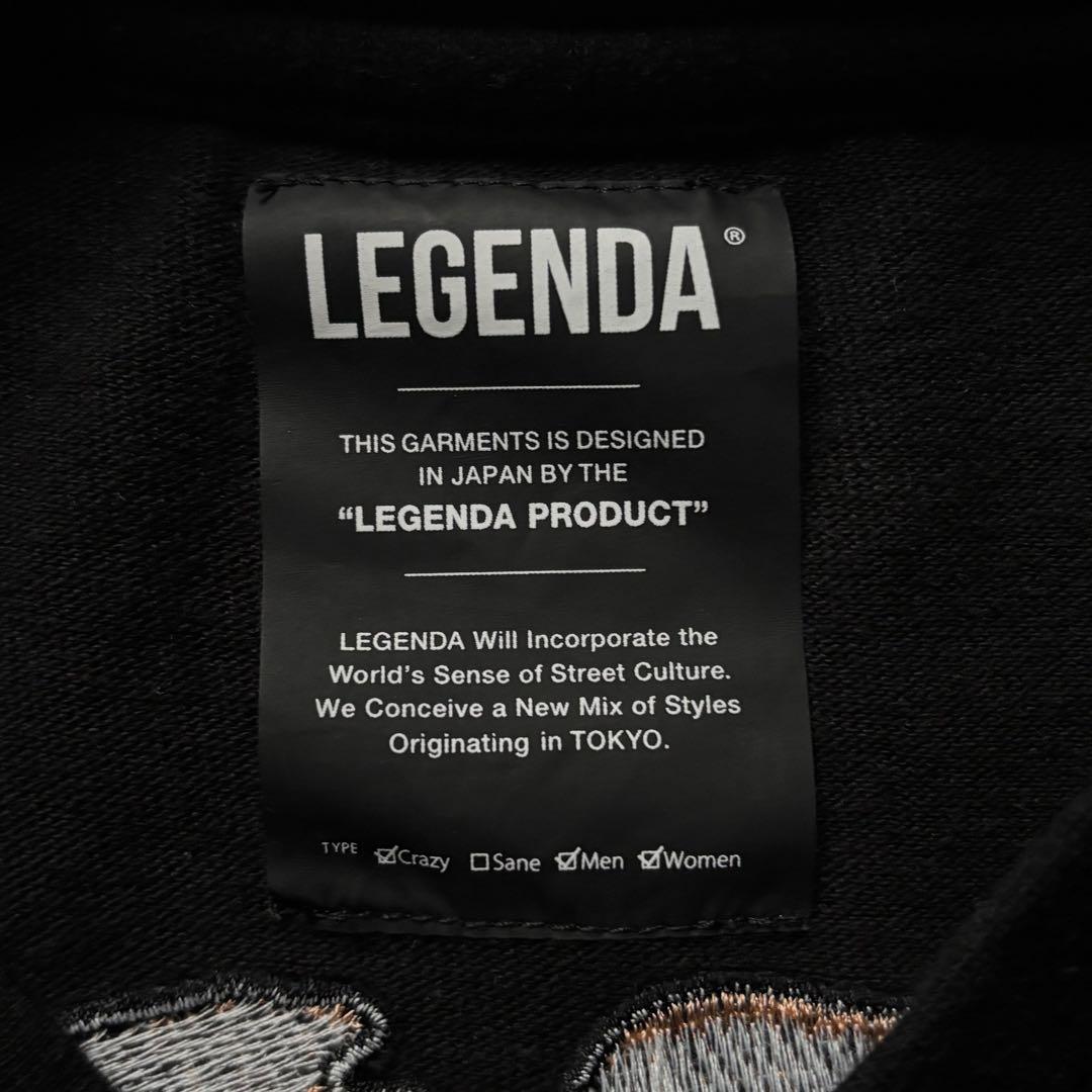 【韓国製】 レジェンダ アーチローズ刺繍Tシャツ 薔薇 ブラック フリーサイズ