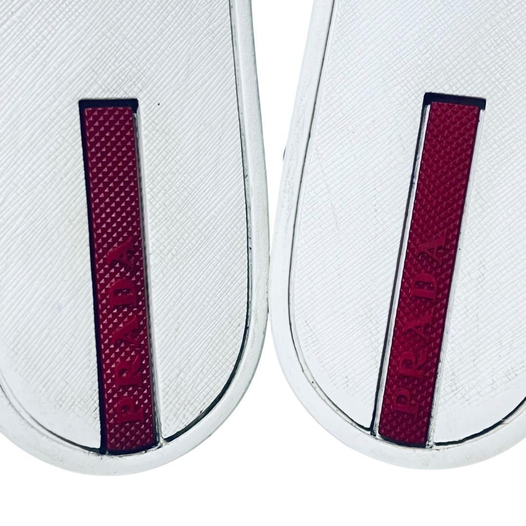 【正規美品】PRADA 3E6187 シルバースニーカー 37(23.5~24)