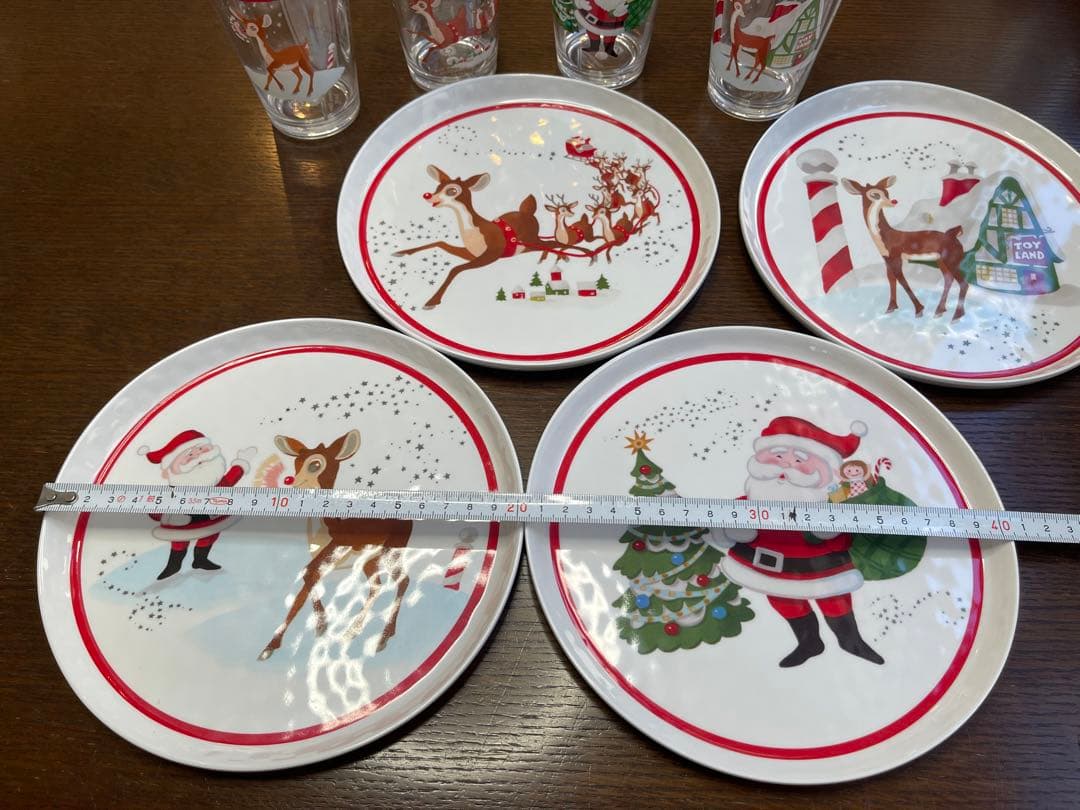 pottery barn kids クリスマス　ルドルフ　皿&タンブラーセット