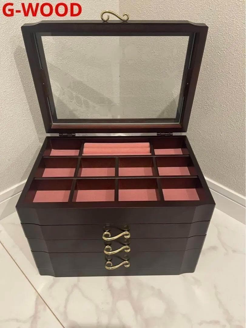 G-wood ダークブラウン ジュエリーボックス　宝石箱　小物入れ　オリジナル