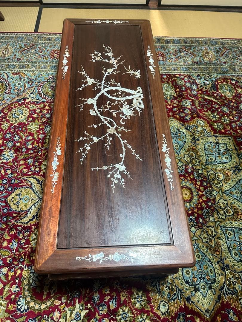 螺鈿細工 座卓 3引き出し付き