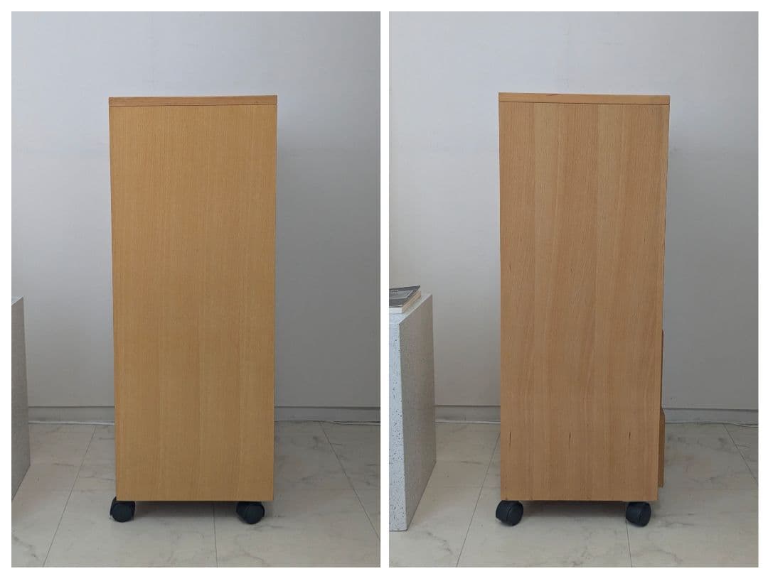 ILLUMS 北欧モダン 五段 キャスター ディスプレイチェスト ガラス天板