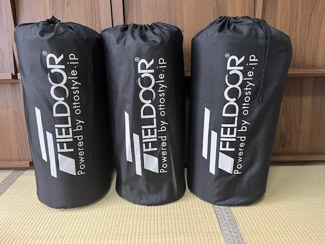 FIELDOOR車中泊マット 10cm厚Sサイズ 自動膨張マットレス 3枚セット