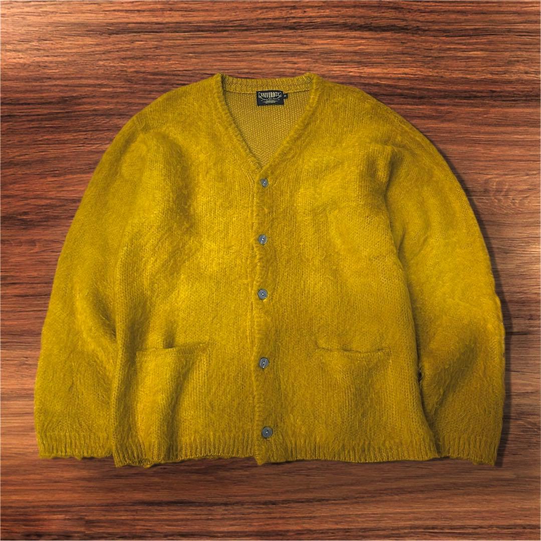 希少サイズ XL UNIVERD72/ユニバード モヘアタッチ起毛カーディガン