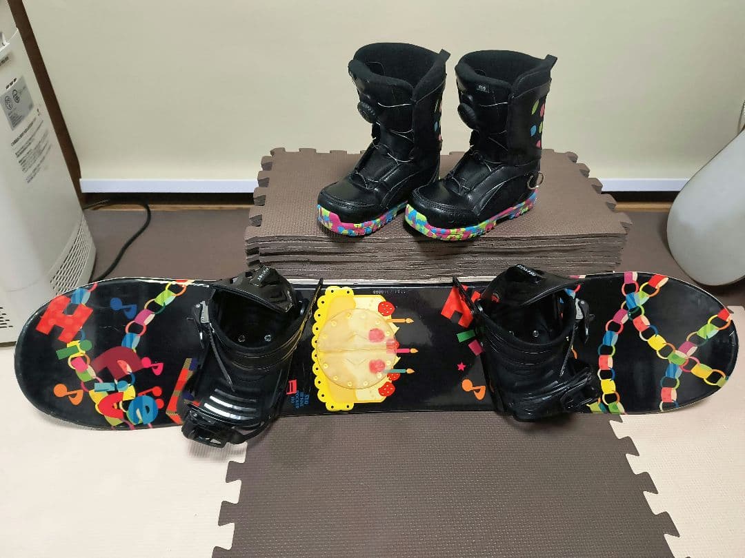 ガンバルンバ スノーボード ビンディングとブーツセット キッズ 110