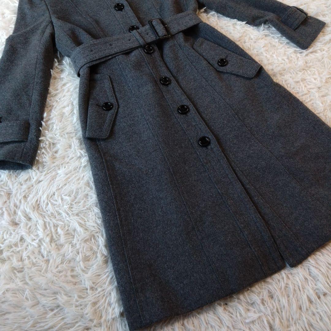 美品✨バーバリーロンドン　カシミヤロングコート　シャドウチェック　ベルト2WAY