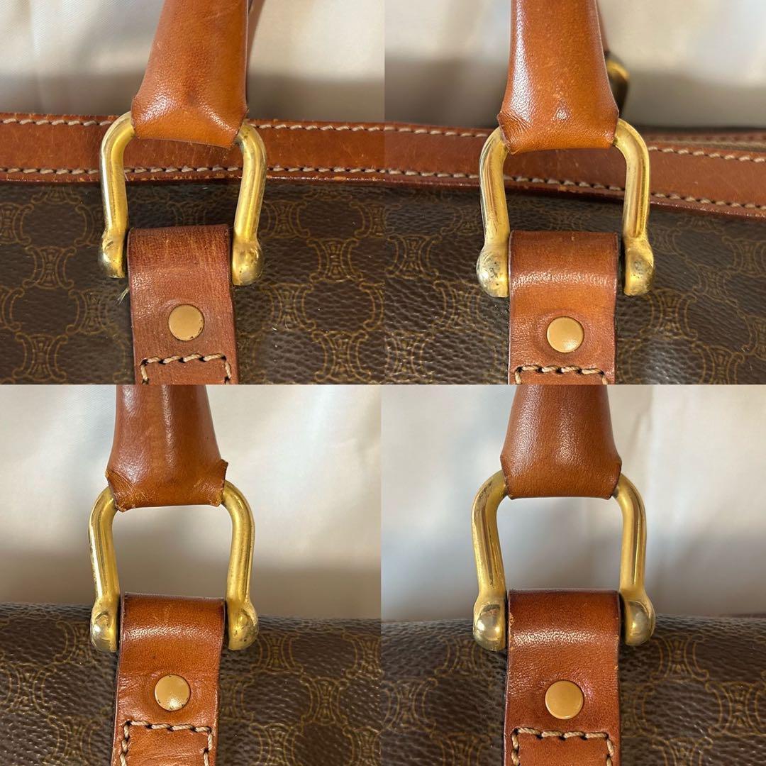 【極美品】セリーヌ トリオンフ マカダム ボストンバッグ レザー 大容量 茶色