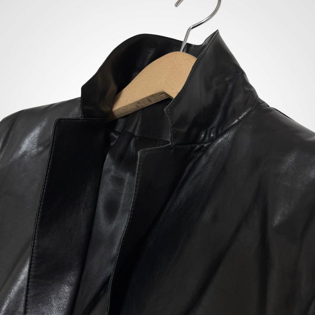 【極上の艶/ハリ】コスチュームナショナル レザージャケット テーラード 本革 黒