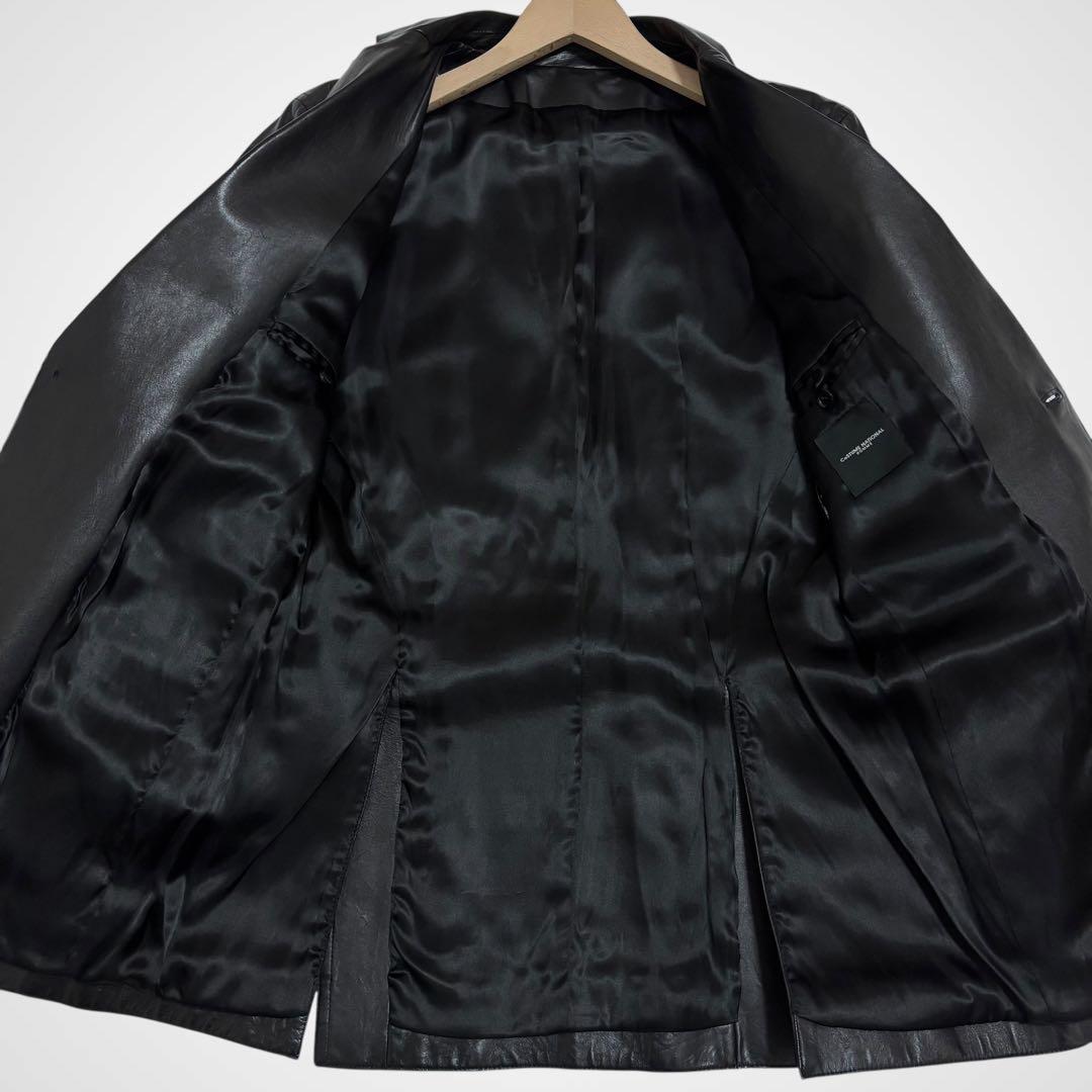 【極上の艶/ハリ】コスチュームナショナル レザージャケット テーラード 本革 黒