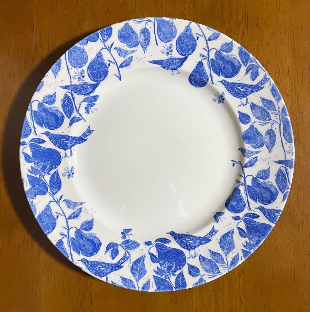 レア バーレイ ハイグローブ プレート ＊ オーチャード フルーツ 鳥 ブルー