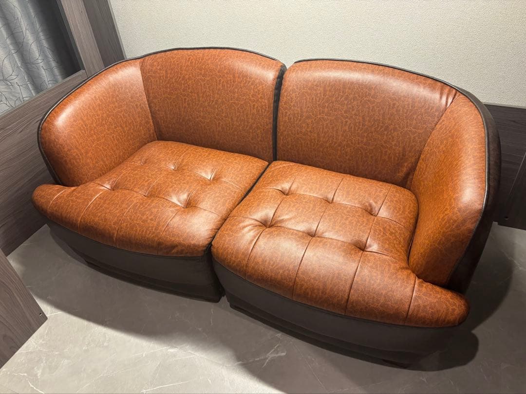 ブラウン 2人掛けソファ