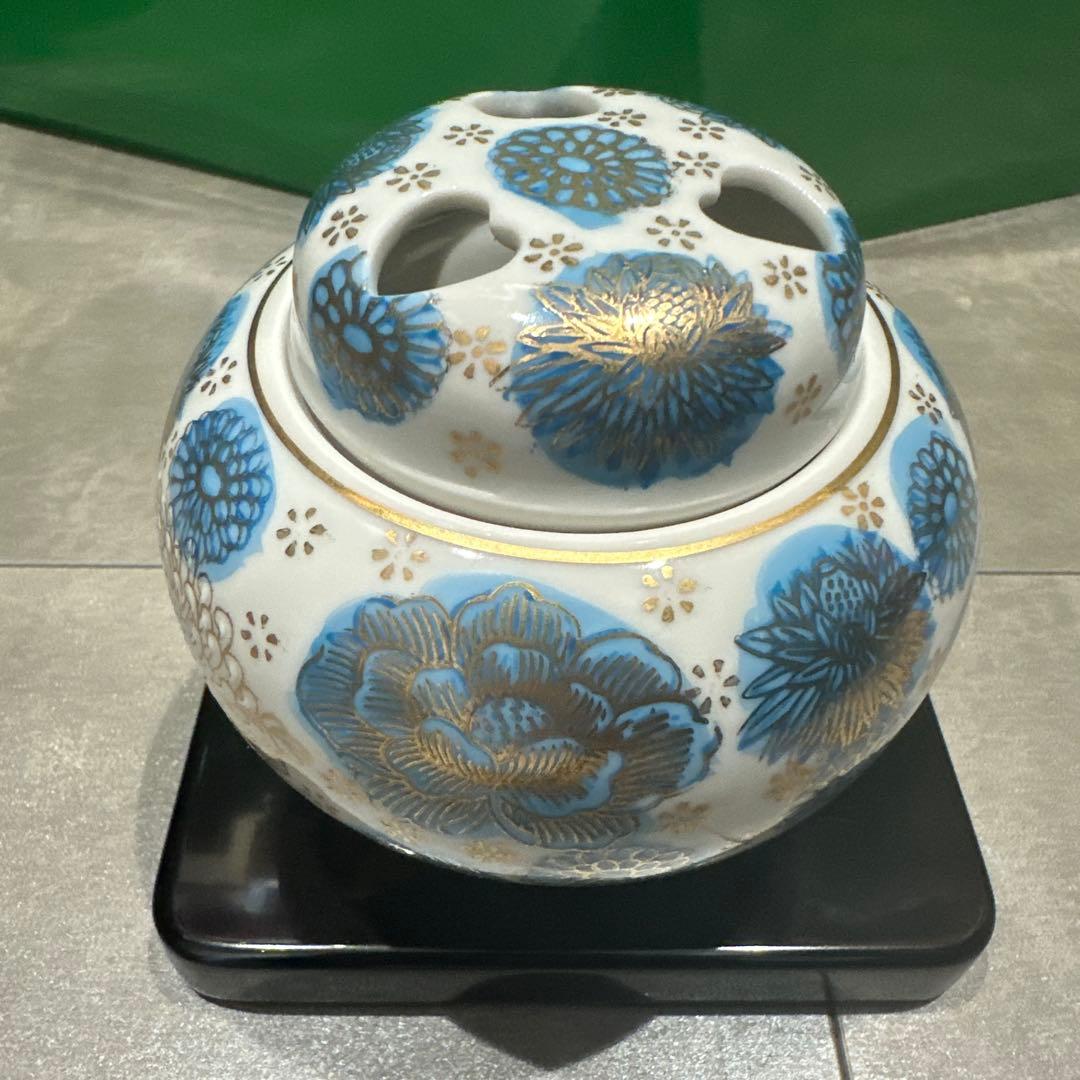 九谷焼　青花詰　香炉