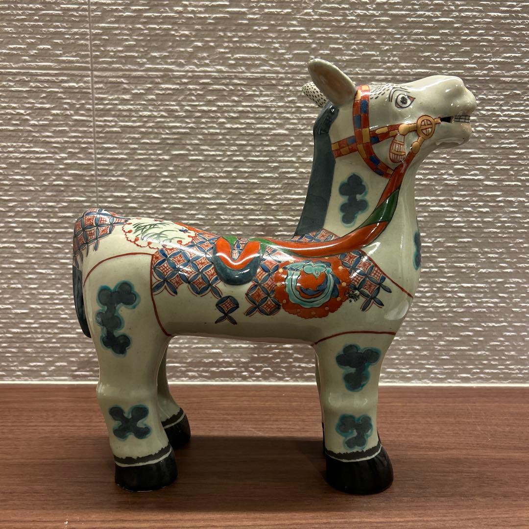 円左エ門　有田焼　馬　置物　大型28cm 縁起物　干支　午　陶器