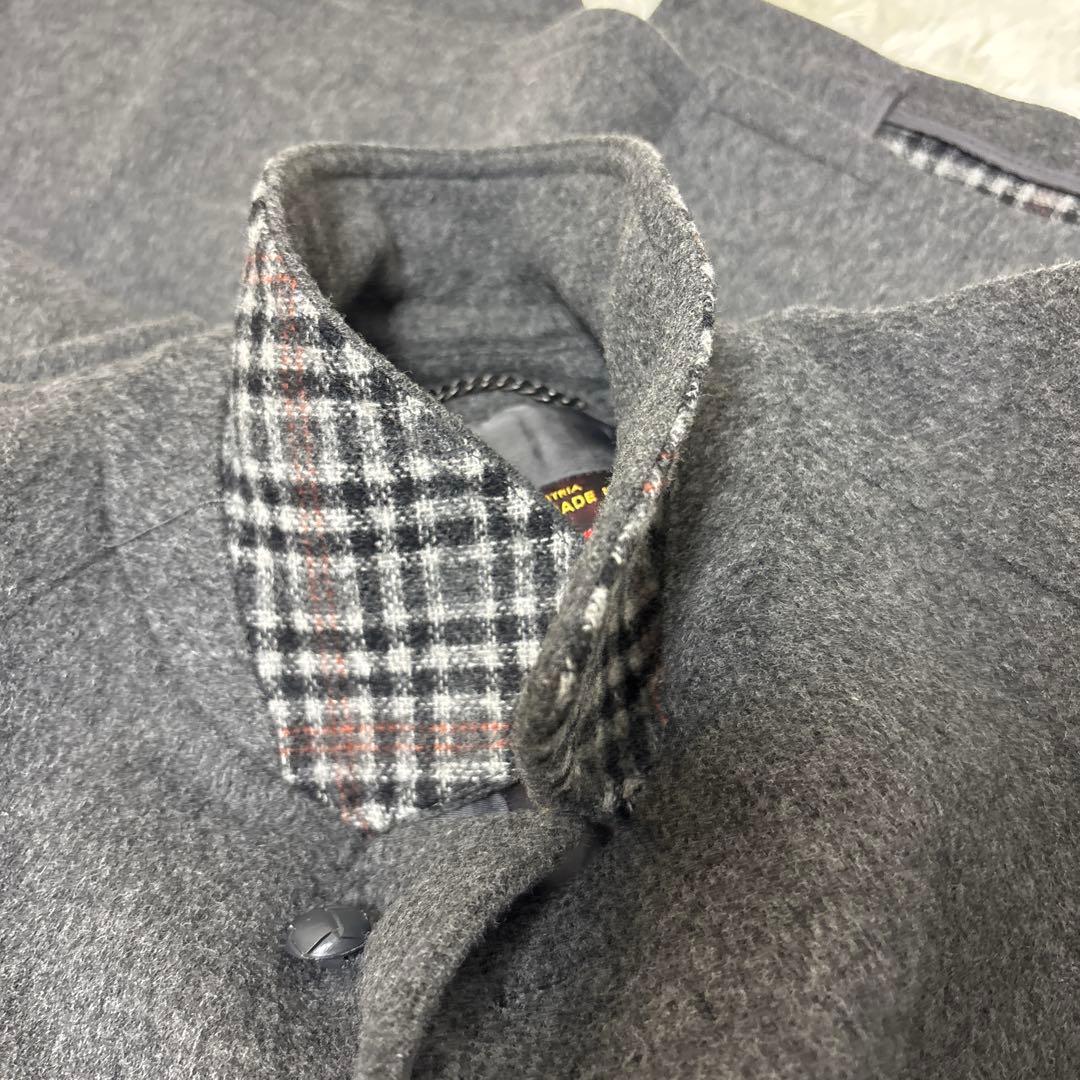 美品【レアカラー】salko ローデンコートXL　灰　膝下　くるみB 裏チェック