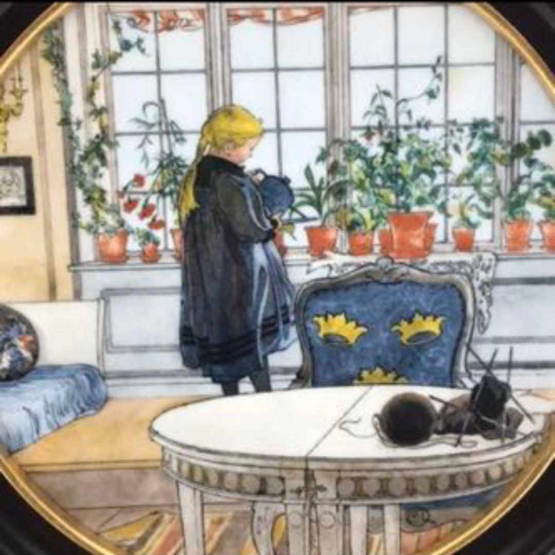 ロイヤルコペンハーゲン　カールラーション磁板画飾り皿