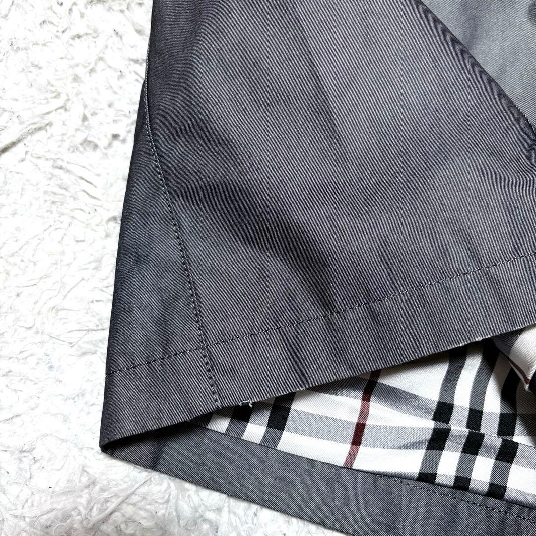 バーバリーブラックレーベル　ライナー付トレンチコート　シルバーグレー　人気モデル