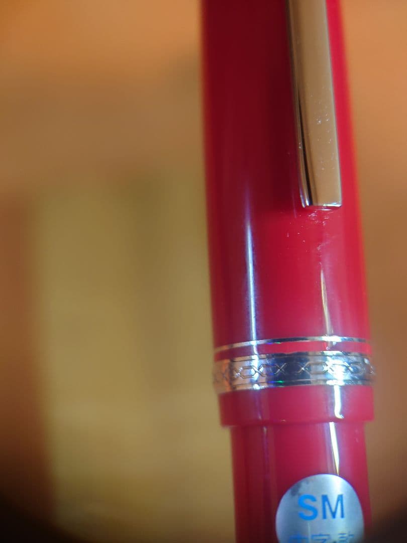 廃盤色 PILOT 万年筆 エラボー 樹脂軸 赤 ペン先14K 字幅SM 中軟字