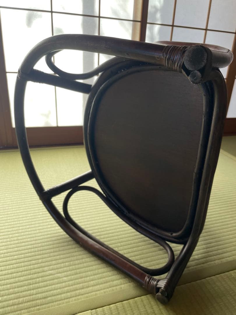 ラタン製ダークブラウン座椅子　ヴィンテージ