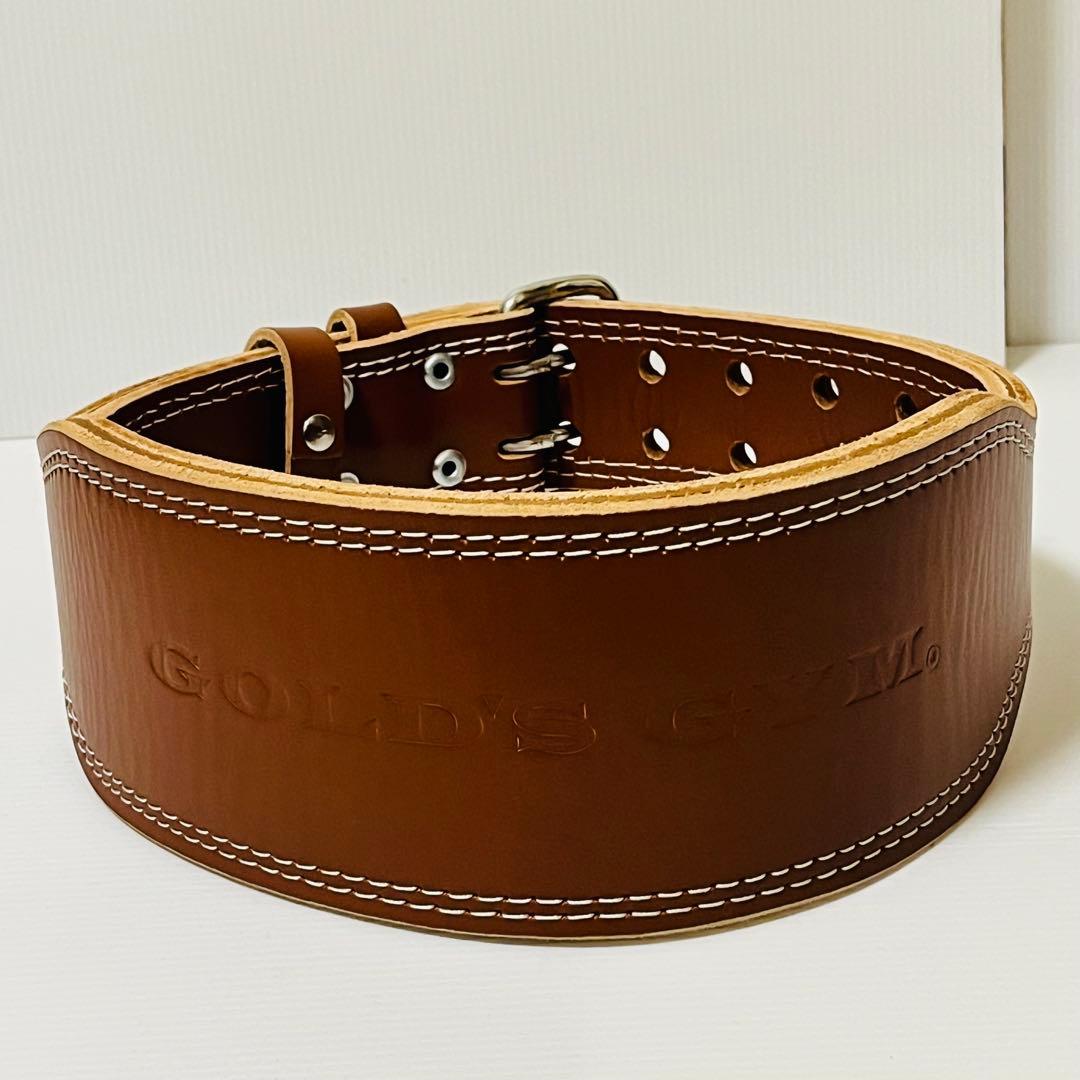 新品同様 GOLD'S GYM プロレザー ベルト ブラウン S ゴールドジム