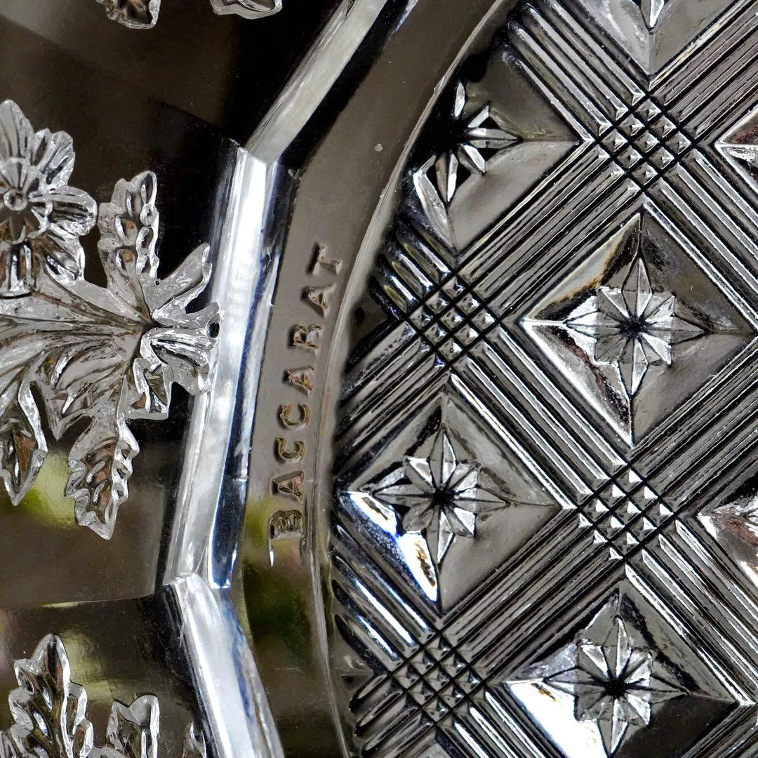 1840年★極希少オールドバカラBACCARAT 花紋クリスタル プレート お皿