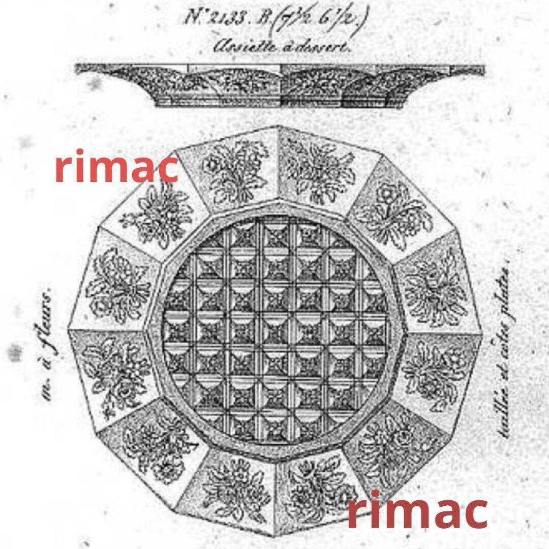 1840年★極希少オールドバカラBACCARAT 花紋クリスタル プレート お皿