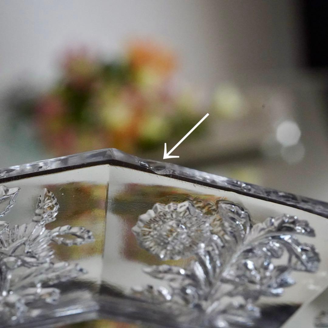 1840年★極希少オールドバカラBACCARAT 花紋クリスタル プレート お皿