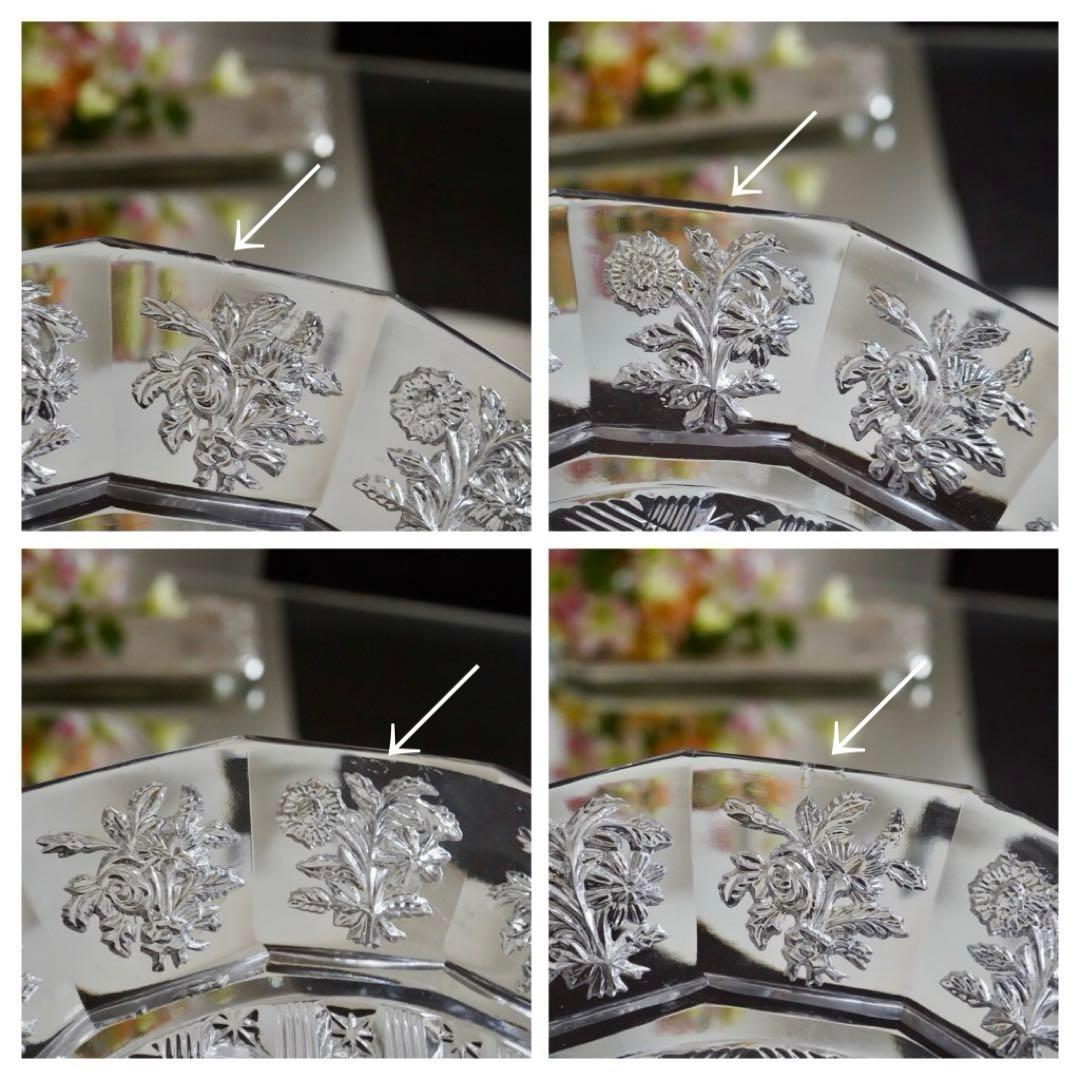 1840年★極希少オールドバカラBACCARAT 花紋クリスタル プレート お皿