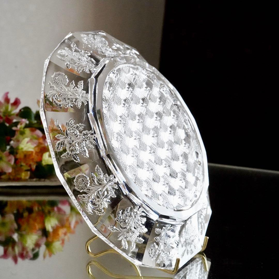 1840年★極希少オールドバカラBACCARAT 花紋クリスタル プレート お皿