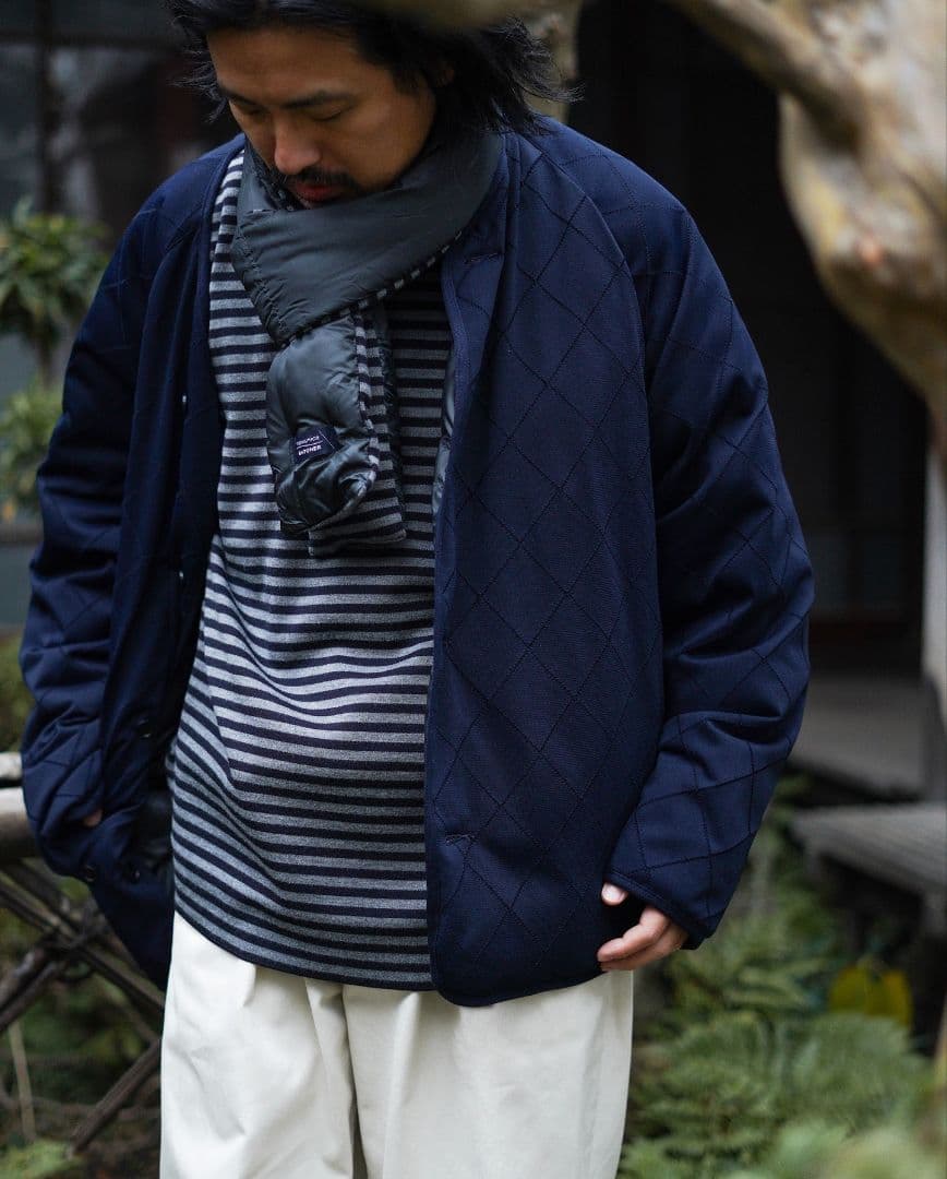 nanamica × BATONER ニット ダウン カーディガン