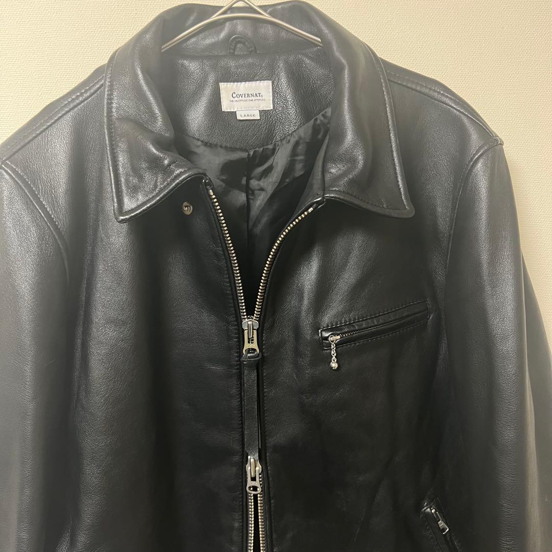 【美品】COVERNAT 本革 シープスキン レザージャケット L ライダース