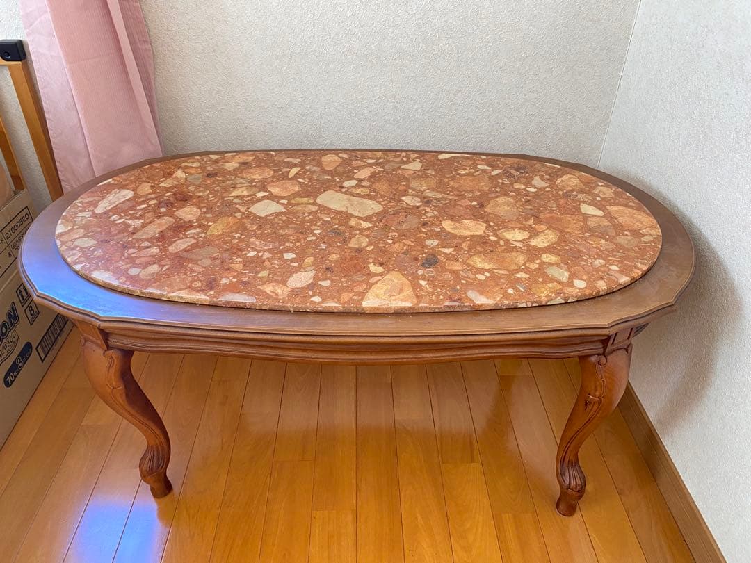 天板大理石　ローテーブル　【神奈川県内直接取引の場合送料分お値引きします】