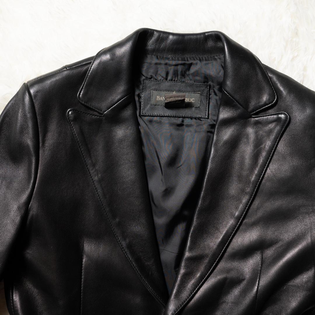 【美品】 バナナリパブリック レザージャケット 本革100％ ブラック サイズS