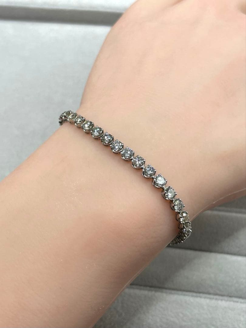 最終交渉可JA79★最高級 ダイヤ5ct pt テニスブレス鑑別付