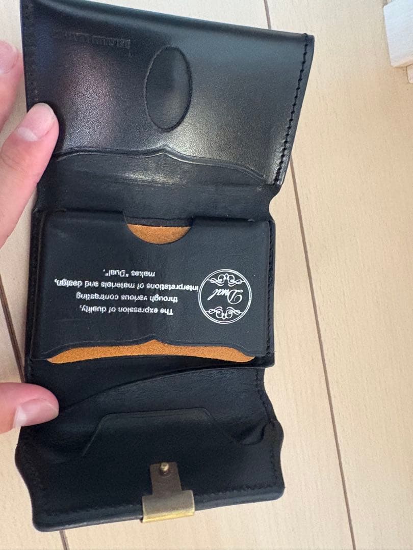 池之端銀革店　ブラック 三つ折り財布