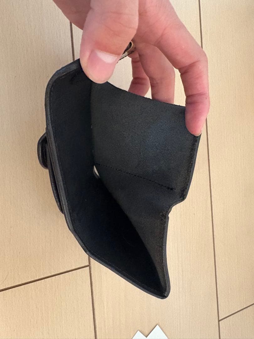 池之端銀革店　ブラック 三つ折り財布