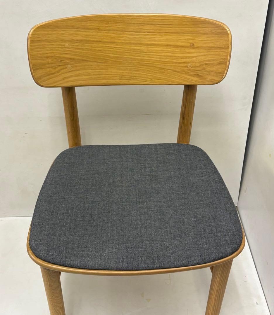 ☆MUJI 無印良品 ラウンドチェア 布材 オーク②