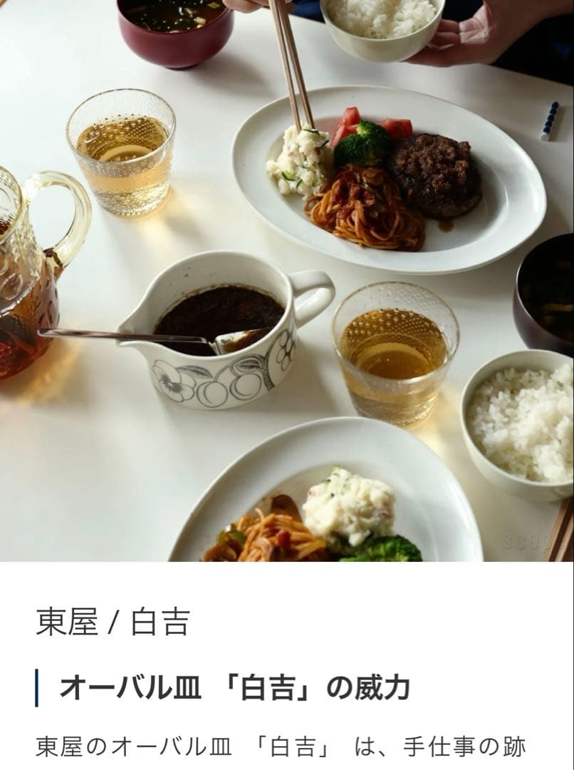 東屋　白吉　オーバル皿　scope