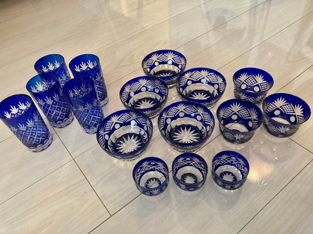 【格安！】切り子食器美品16個セット/切子