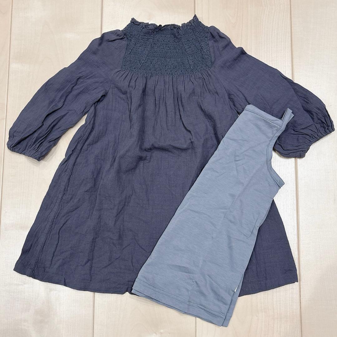 【マールマール】シャーリングワンピース【70-90cm】