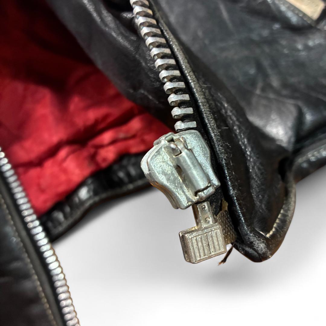 【激レア】90s GIORGIO レザーライダース 稲妻 ワッペン 刺繍 短丈